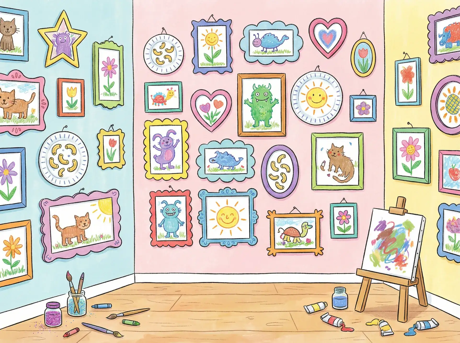 小朋友的彩色画作 - 红番区打嘴巴子 创意展示